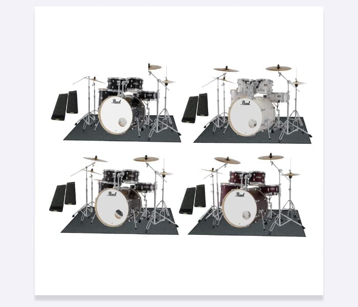 EXX725SN/C-2CS 4シンバル キックペダル用防音マットセット